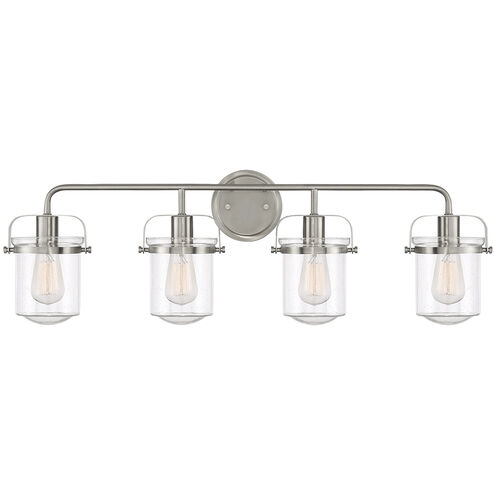Jaxon 4 Light 33 inch Brushed Nickel Bath Bar Wall Light