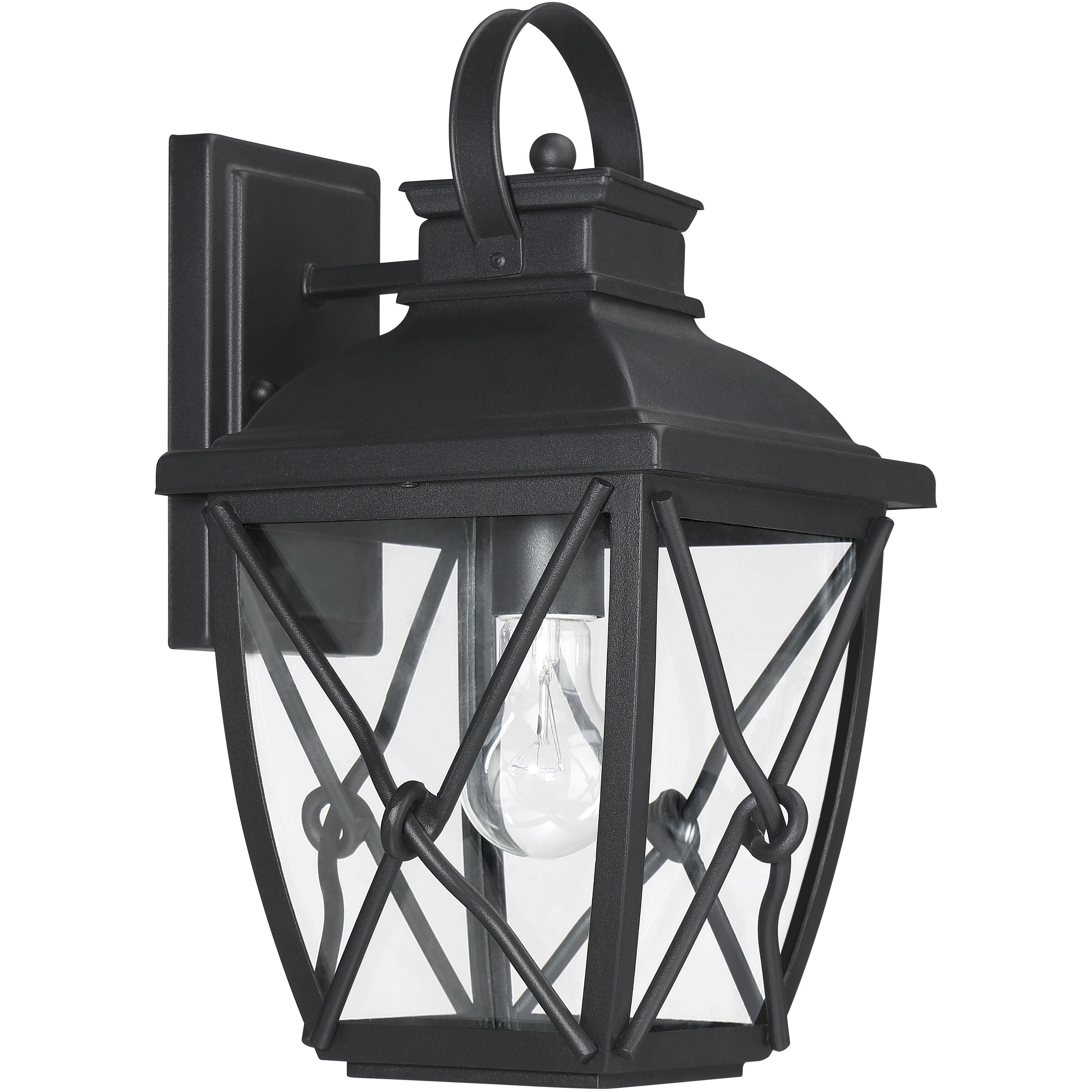 Belmont 1 Light 15 inch Black Outdoor Wall Lantern 