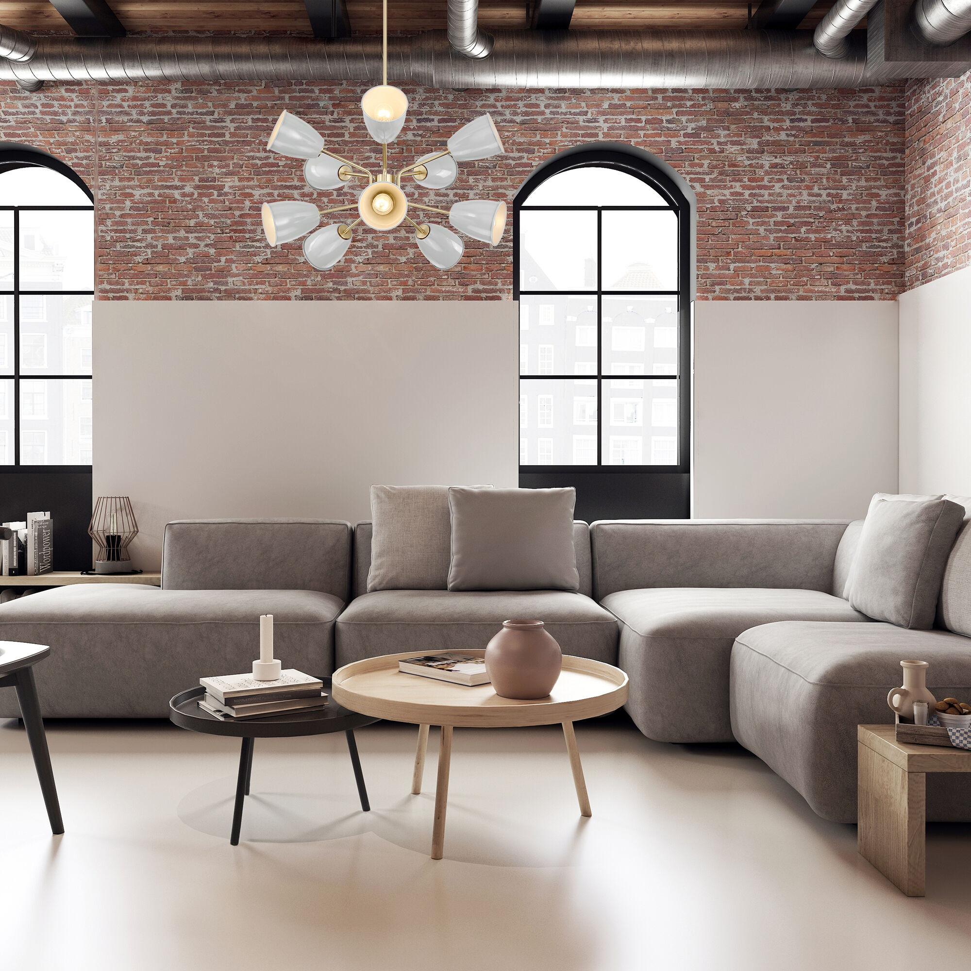 Biba 10 Light 28.5 inch Brushed Gold Chandelier Ceiling Light