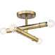 Emmett 4 Light 12 inch Old Satin Brass Semi-Flush Ceiling Light