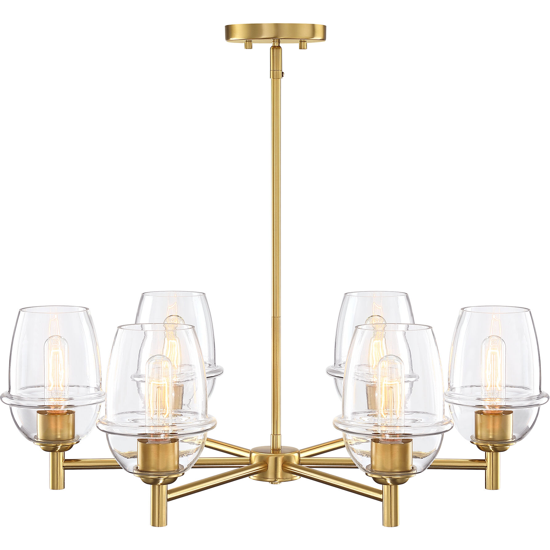 Summer Jazz 6 Light 28 inch Brushed Gold Chandelier Ceiling Light