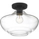 Emma 1 Light 12 inch Matte Black Semi-Flush Ceiling Light