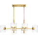 Aries 6 Light 36 inch Brushed Gold Island Light Ceiling Light