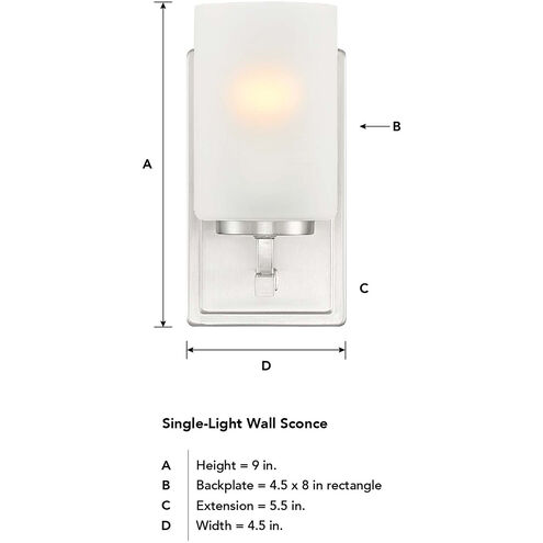 Carmine 1 Light 6 inch Brushed Nickel Vanity Light Wall Light
