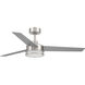 Cassini 52 inch Brushed Nickel with Reversible Silver/Pearl Gray Blades DC Smart Fan