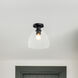 Indigo 1 Light 10 inch Matte Black Semi Flush Mount Ceiling Light
