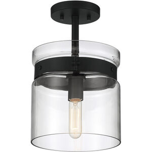 Midnight LA 1 Light 9 inch Matte Black Semi-Flush Ceiling Light