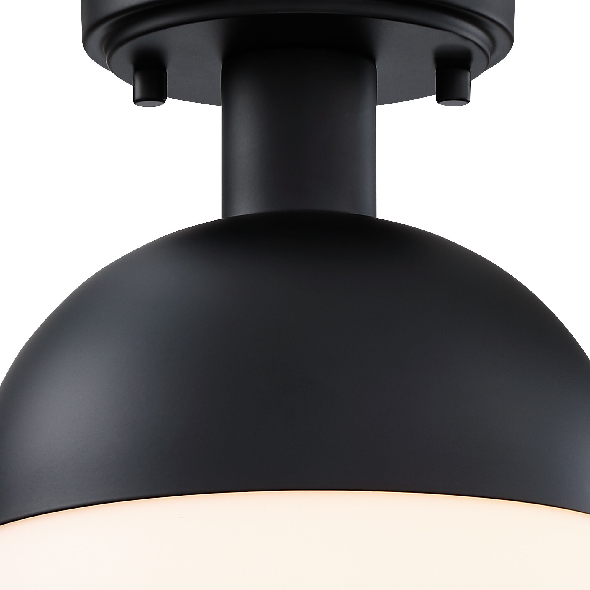 Linden 1 Light 8 inch Matte Black Semi Flush Mount Ceiling Light