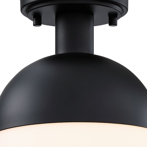 Linden 1 Light 8 inch Matte Black Semi Flush Mount Ceiling Light