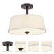Studio 2 Light 15 inch Satin Bronze Semi-Flush Ceiling Light