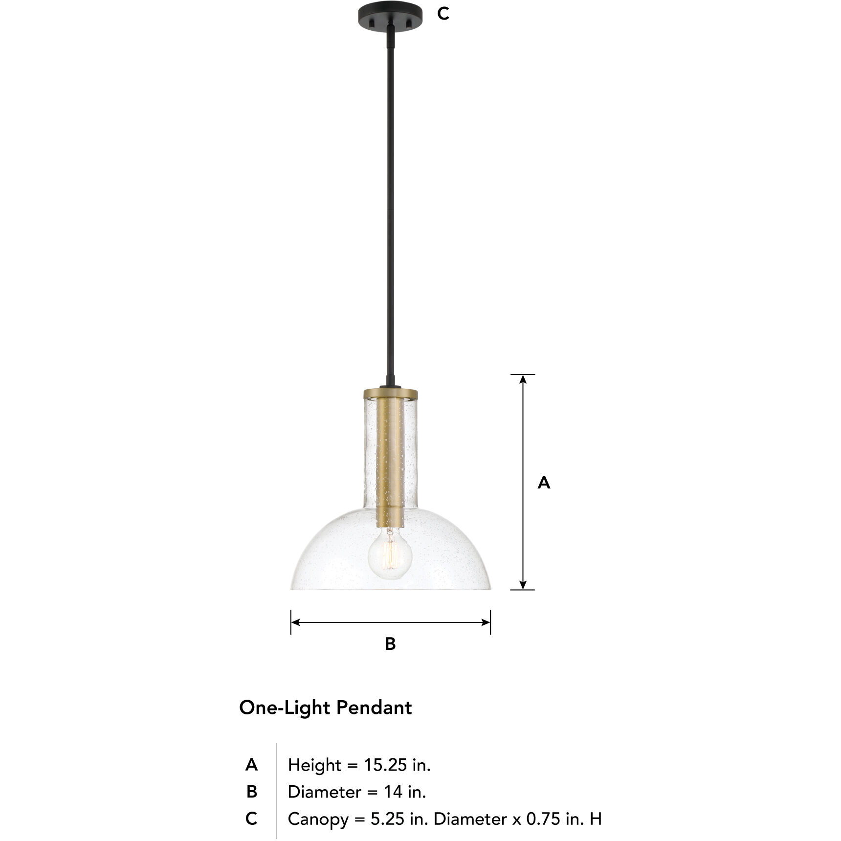 Nova 1 Light 14 inch Matte Black Pendant Ceiling Light