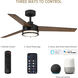 Cassini 52 inch Matte Black with Reversible Matte Black/Sepia Brown Blades DC Smart Fan