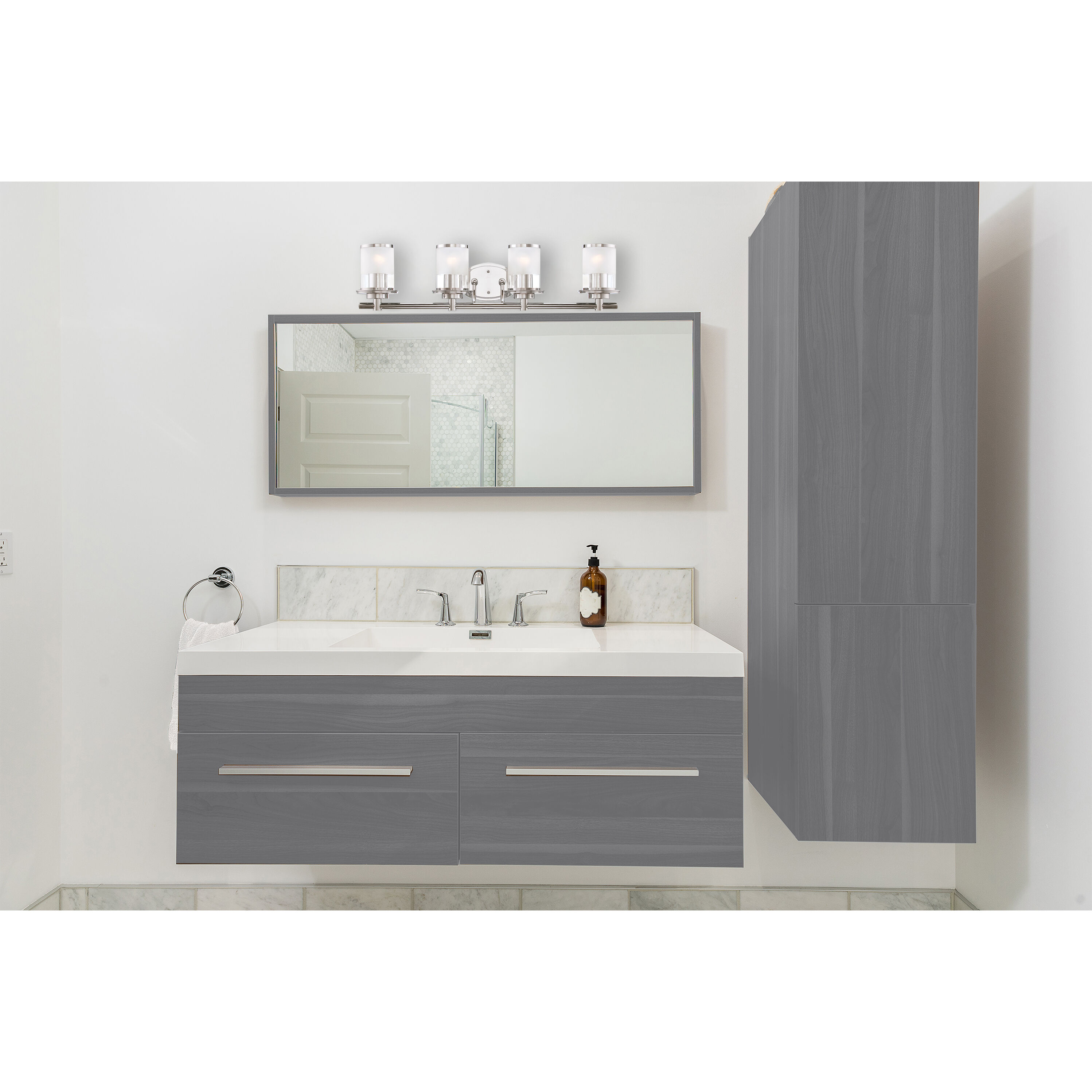 Essence 4 Light 32 inch Chrome Bath Bar Wall Light