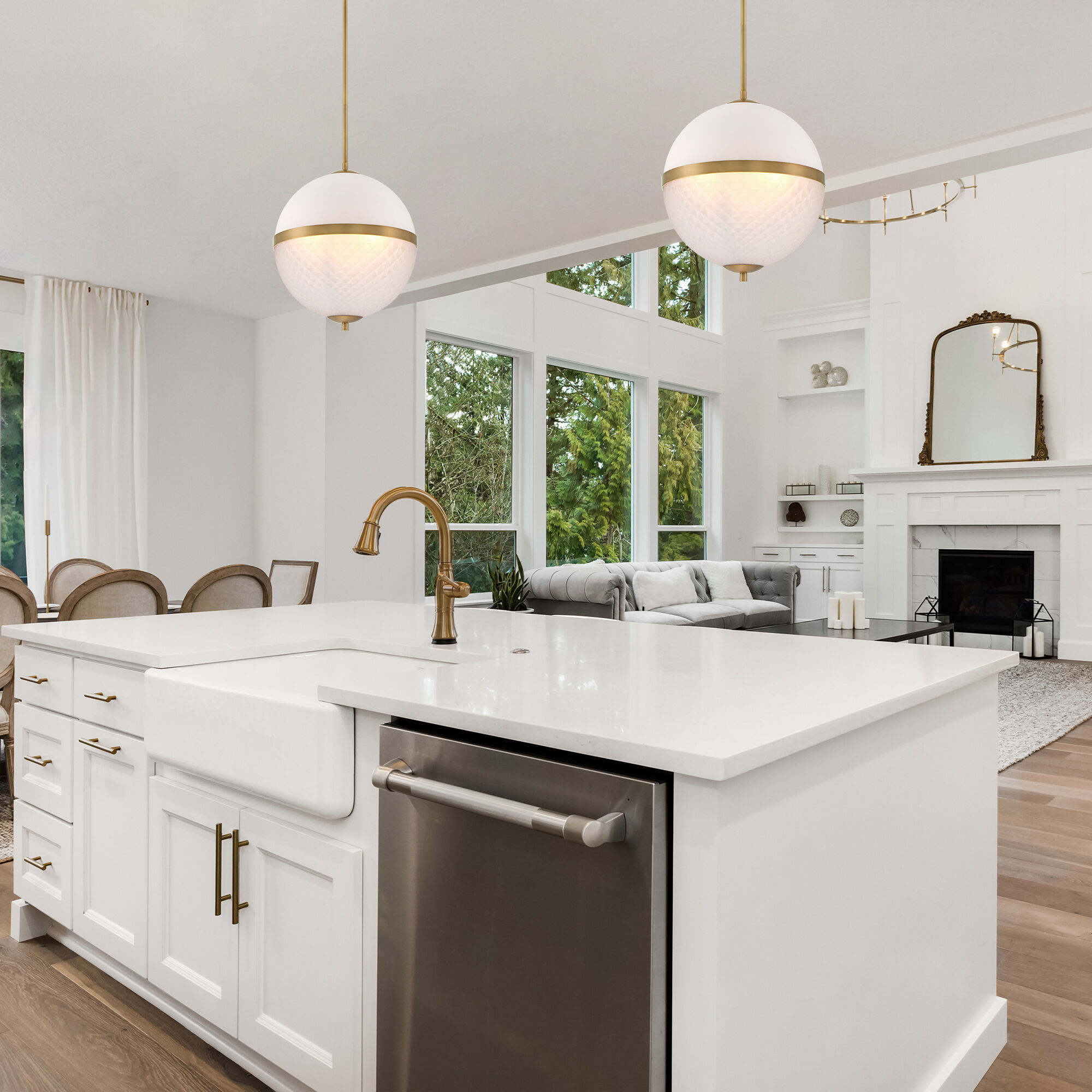 Dia 3 Light 14 inch Old Satin Brass Pendant Ceiling Light