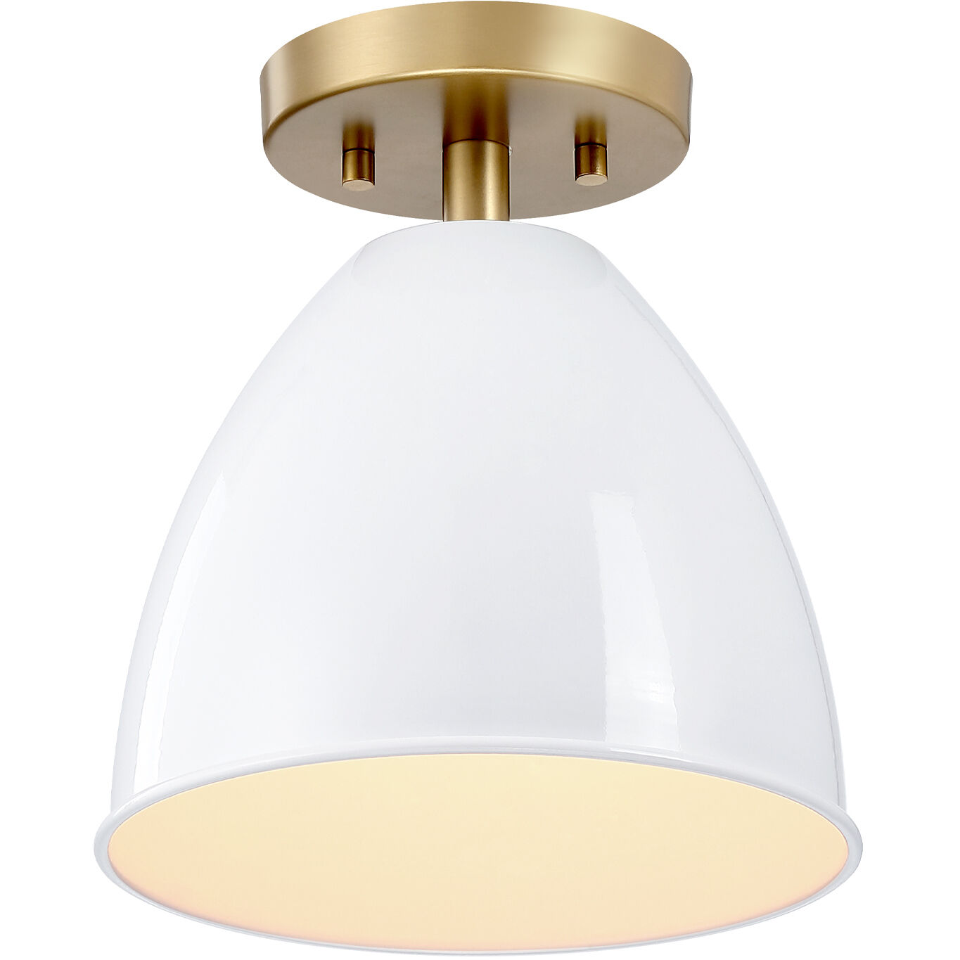Biba 1 Light 8.25 inch Brushed Gold Semi-Flush Mount Ceiling Light