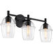 Summer Jazz 3 Light 24 inch Matte Black Vanity Light Wall Light