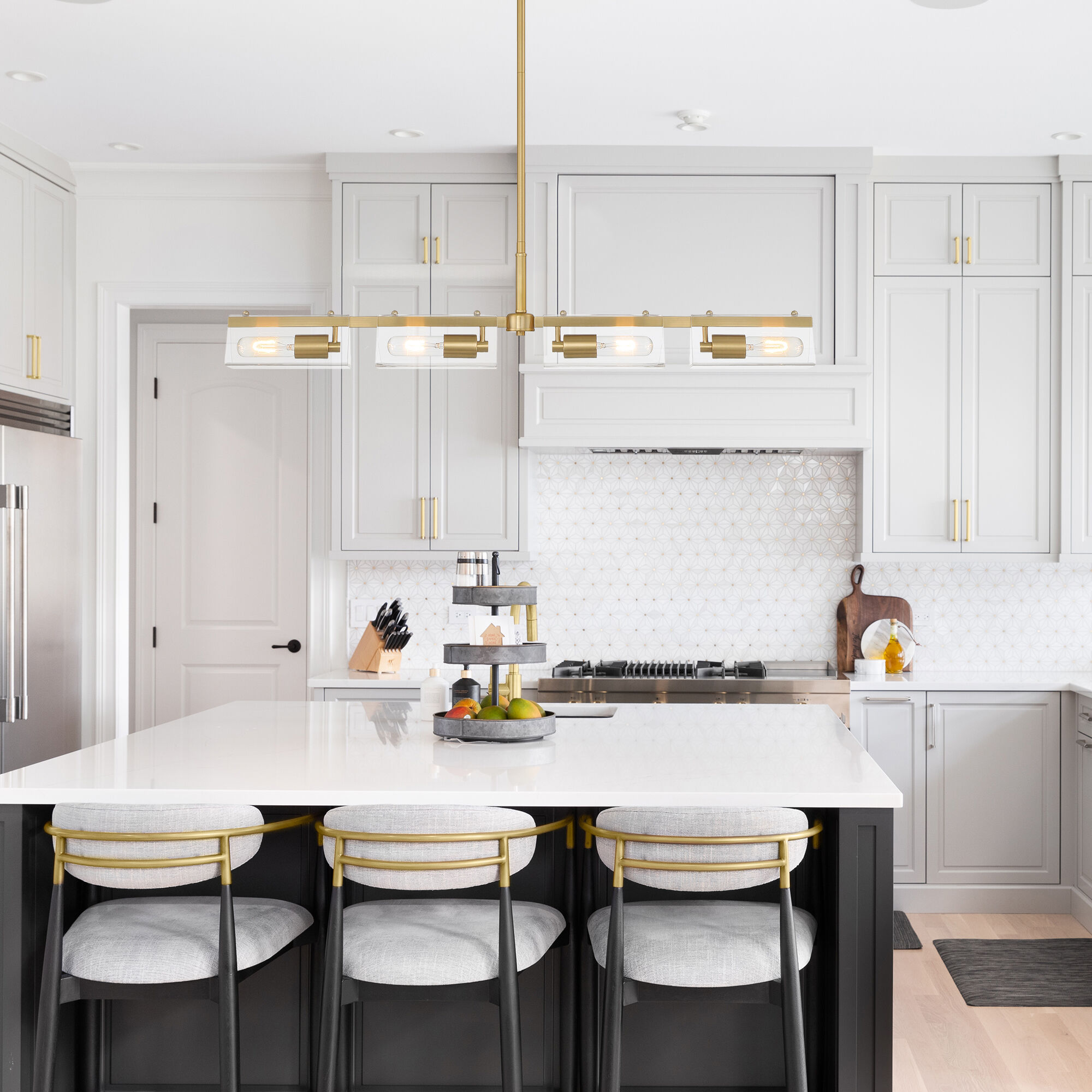 Latitude 4 Light 4.25 inch Brushed Gold Island Light Ceiling Light