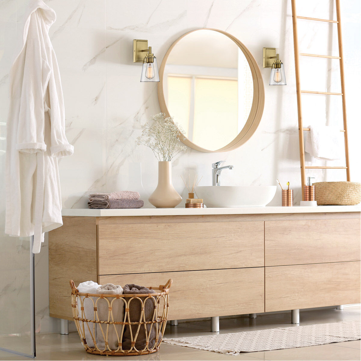 Westin 1 Light 7 inch Brushed Gold Vanity Light Wall Light