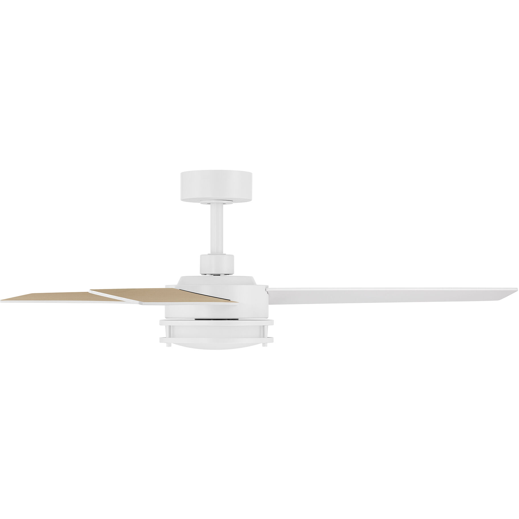 Cassini 52 inch Matte White with Reversible Matte White/Blonde Maple Blades DC Smart Fan