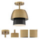 Moonshadow 1 Light 11 inch Old Satin Brass Semi-Flush Ceiling Light