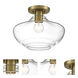 Emma 1 Light 12 inch Brushed Gold Semi-Flush Ceiling Light