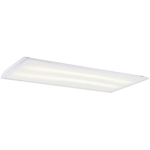 EnviroLite LED 48 inch White Troffer Ceiling Light, Shallow Prismatic Lens