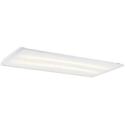 EnviroLite LED 48 inch White Troffer Ceiling Light, Shallow Prismatic Lens