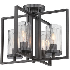 Elements 4 Light 17 inch Charcoal Semi-Flush Ceiling Light