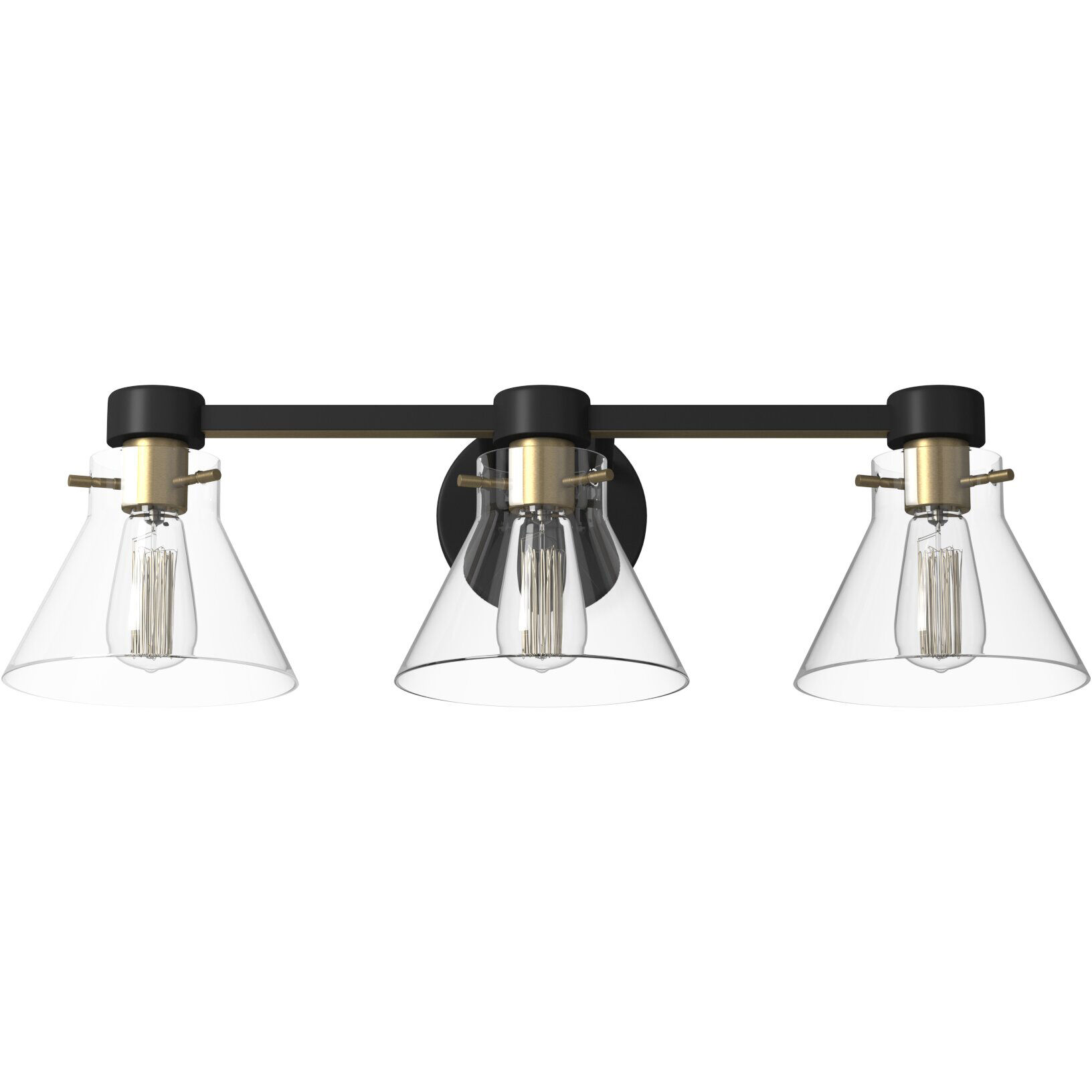 Willow Creek 3 Light 25 inch Matte Black Bath Bar Wall Light