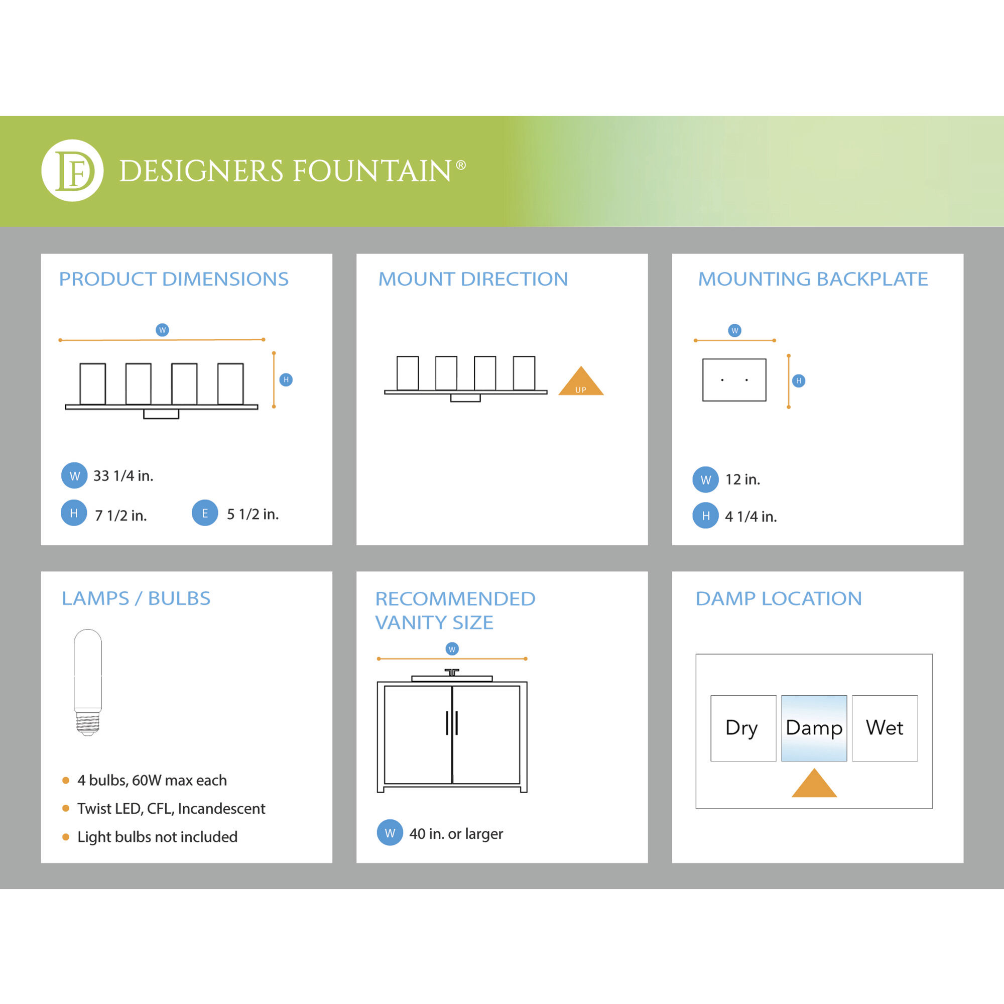 Elements 4 Light 31 inch Charcoal Bath Bar Wall Light 