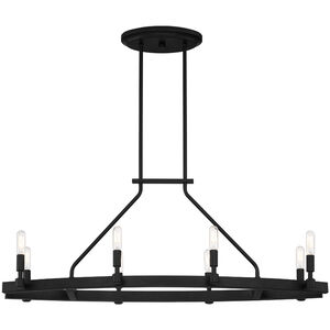Fiora 8 Light 36 inch Black Linear Chandelier Ceiling Light