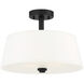 Studio 2 Light 15 inch Matte Black Semi-Flush Ceiling Light