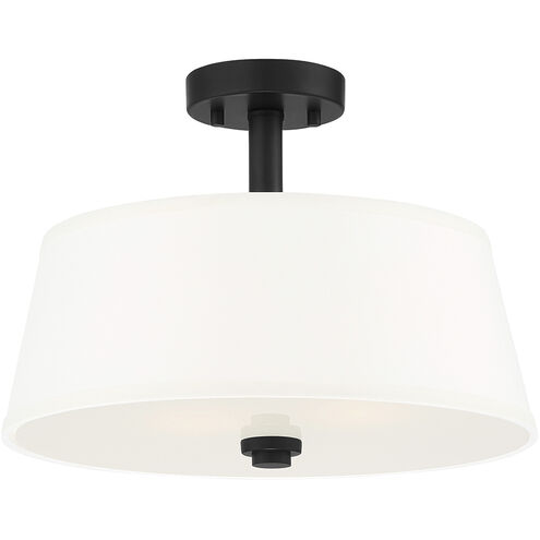 Studio 2 Light 15 inch Matte Black Semi-Flush Ceiling Light