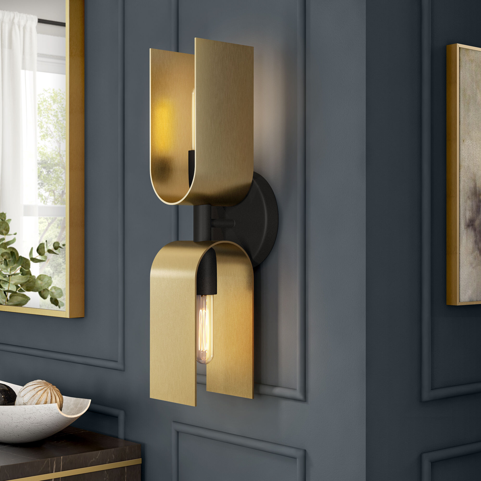 U Turn 2 Light Wall Sconce in Matte Black D263M 2WS MB Designers Fountain