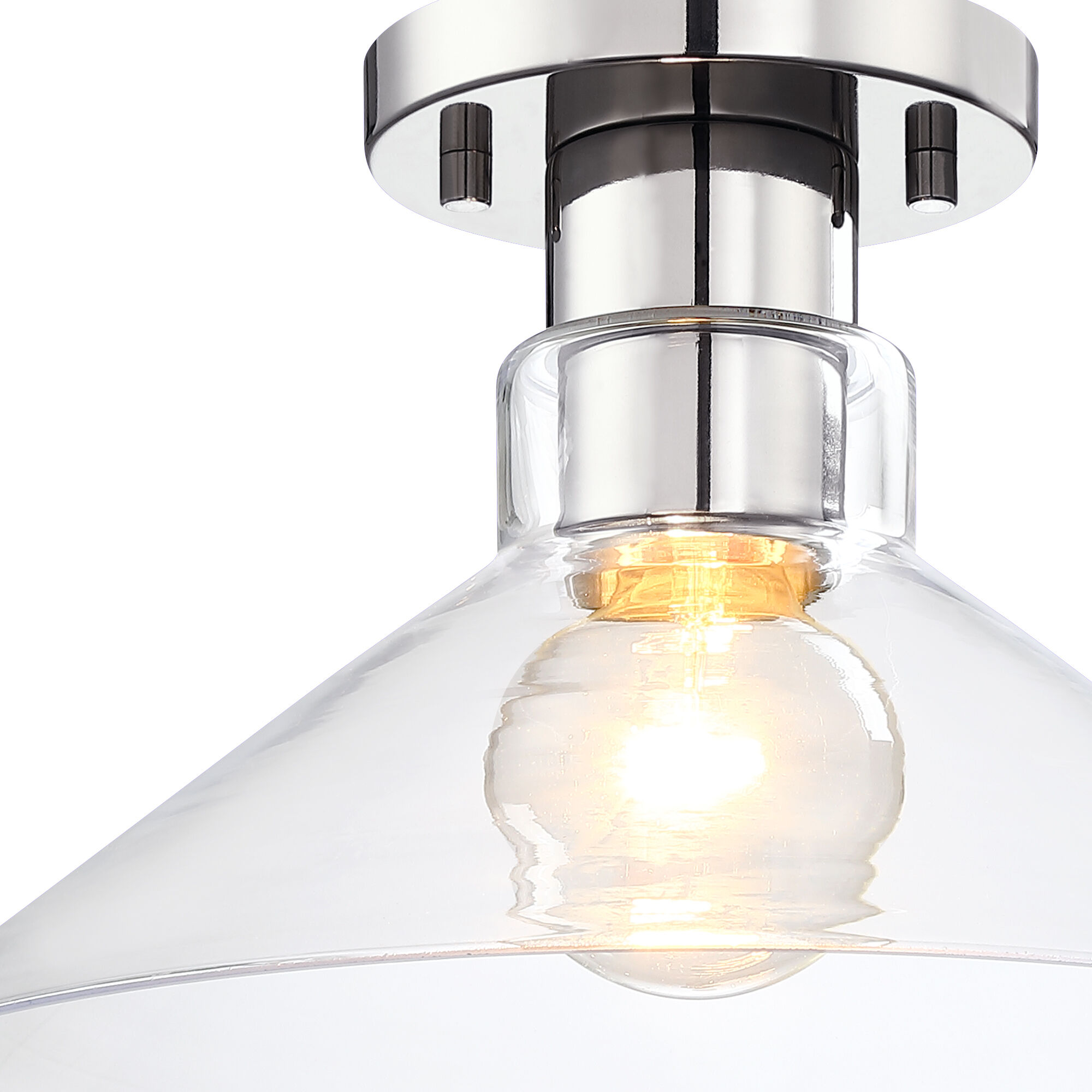 Leena Light 14 inch Polished Nickle Semi Flush Mount Ceiling Light in  Polished Nickel