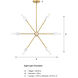 Star Dust 8 Light 28 inch Brushed Gold Chandelier Ceiling Light