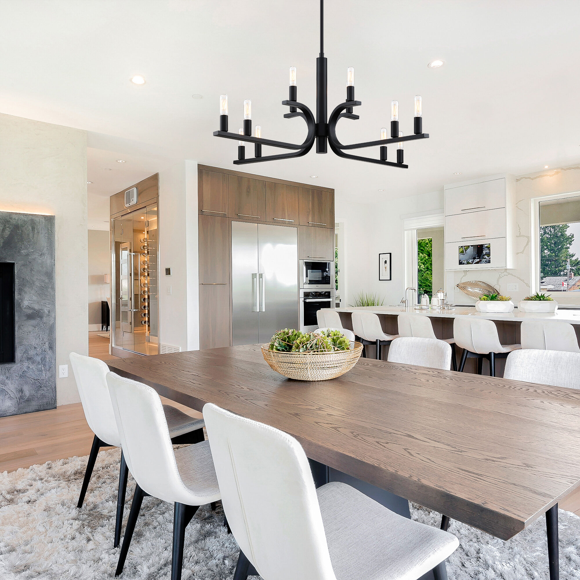 Skye 12 Light 35.5 inch Matte Black Chandelier Ceiling Light