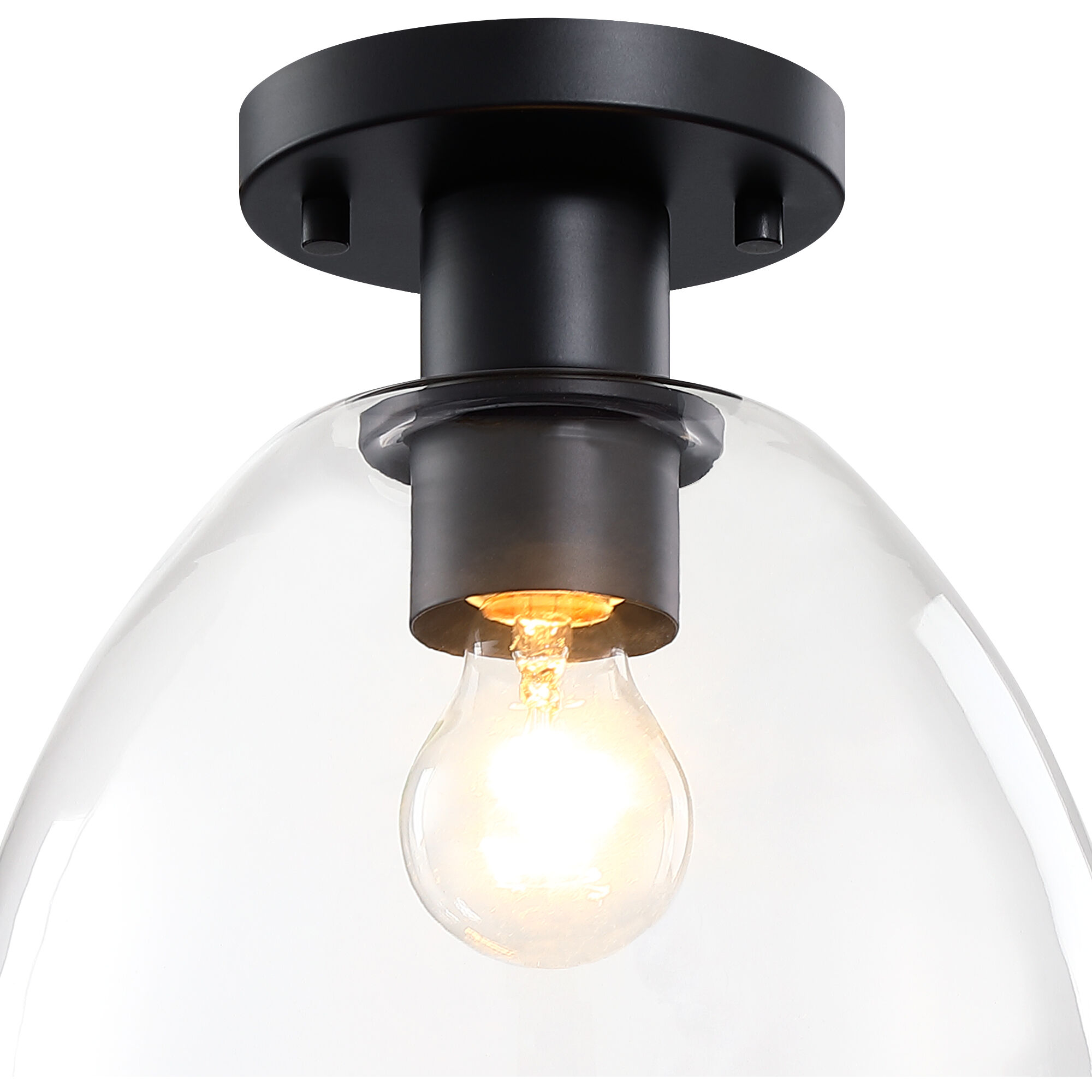 Indigo 1 Light 10 inch Matte Black Semi Flush Mount Ceiling Light