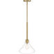 Willow Creek 1 Light 12 inch Brushed Gold Pendant Ceiling Light
