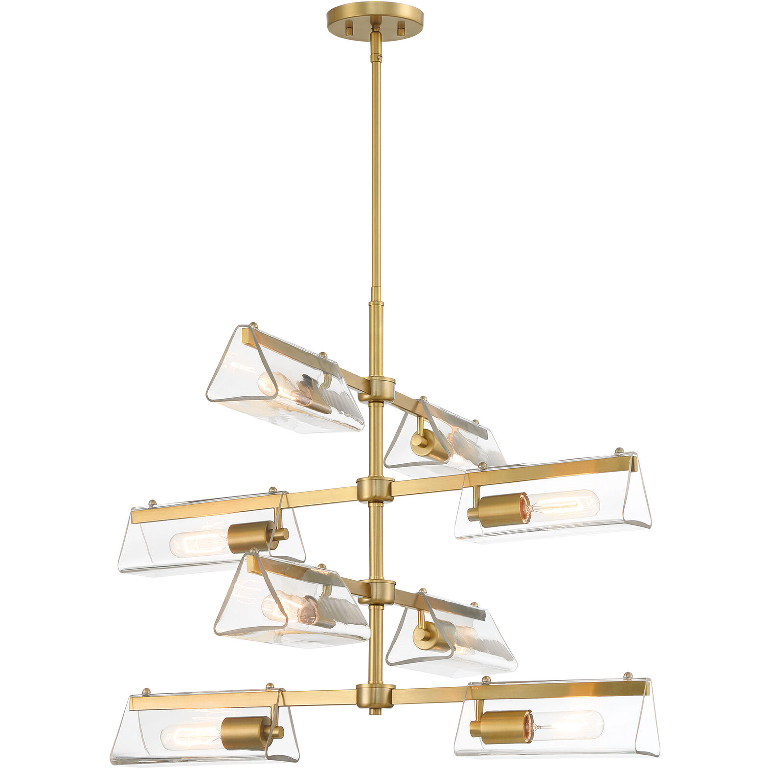 Latitude 8 Light 28.5 inch Brushed Gold Chandelier Ceiling Light