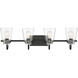 Inwood 4 Light 32 inch Matte Black Vanity Light Wall Light