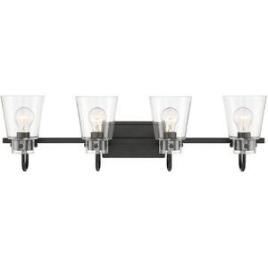 Inwood 4 Light 32 inch Matte Black Vanity Light Wall Light