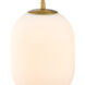 Noor 1 Light 8.5 inch Brushed Gold Pendant Ceiling Light