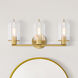 Skylar 3 Light 24.5 inch Brushed Gold Vanity Light Wall Light