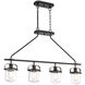 Jaxon 4 Light 36 inch Oil Rubbed Bronze Linear Chandelier Ceiling Light