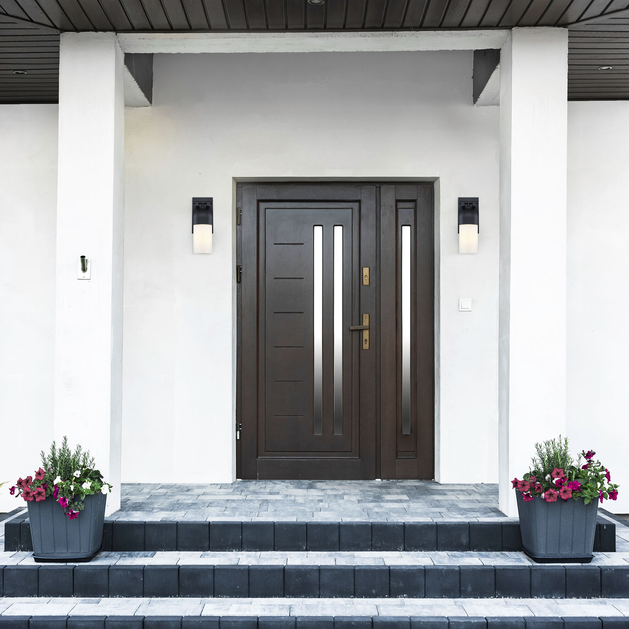 Ever Spring LED 18 inch Black Outdoor Wall Sconce