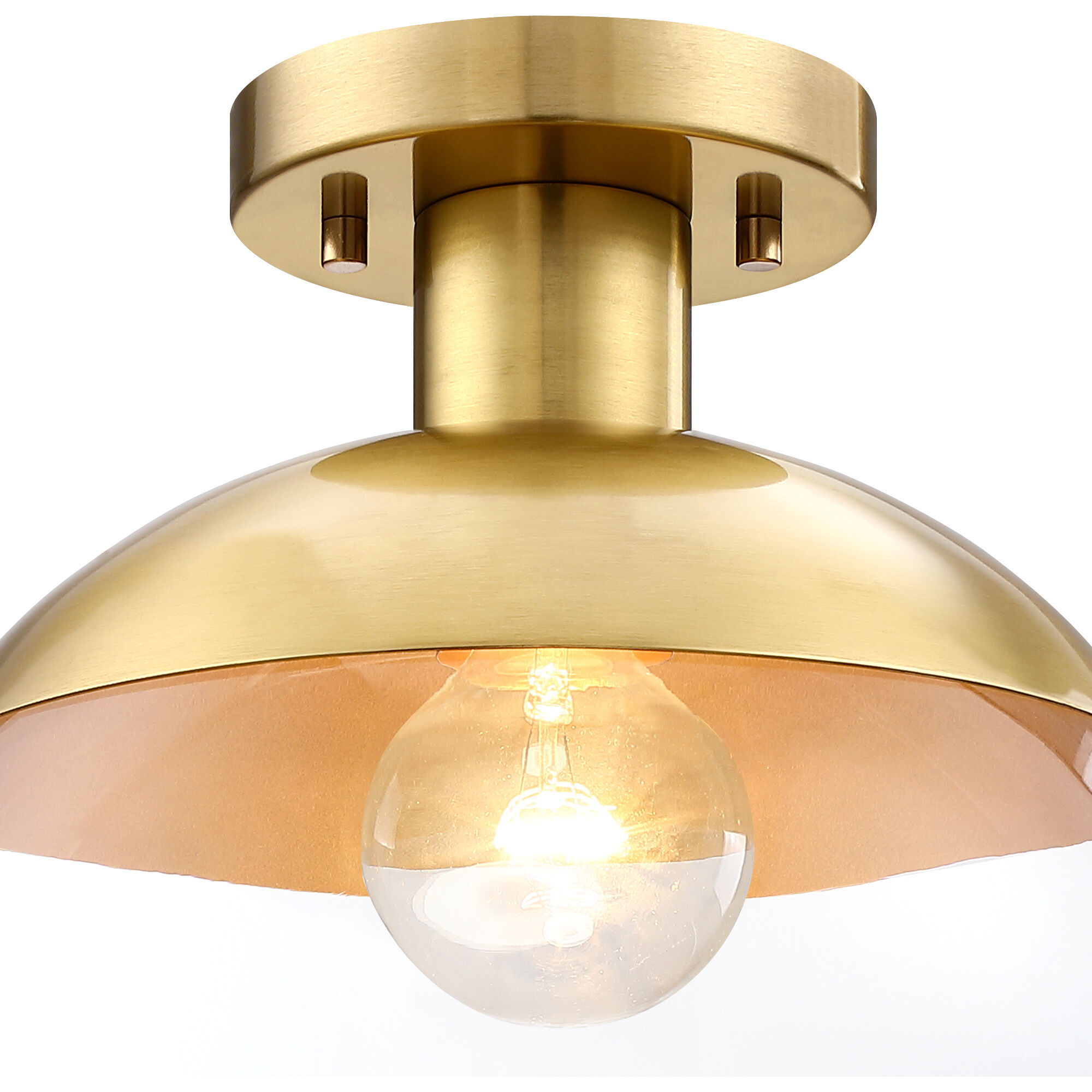 Brushed gold semi flush mount light new arrivals