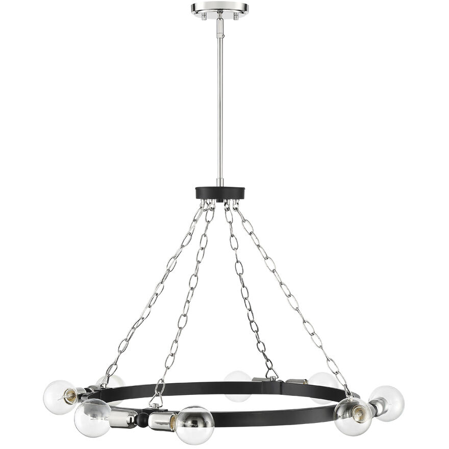 Huxton 8 Light 29.75 inch Black Chandelier Ceiling Light