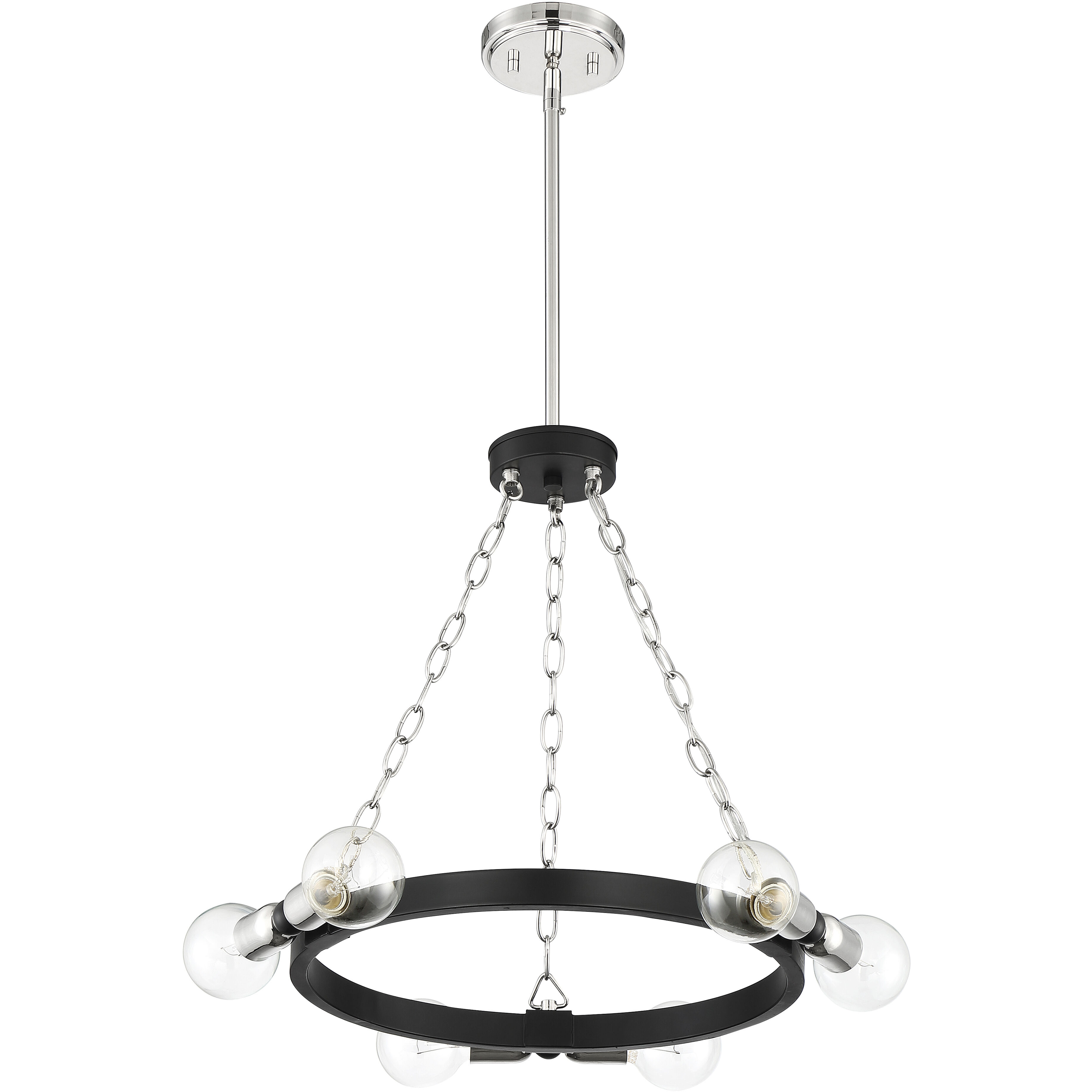 Huxton 6 Light 21 inch Black Chandelier Ceiling Light