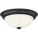 Decorative 2 Light 11 inch Matte Black Flushmount Ceiling Light, Small